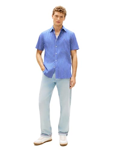 Image of Tommy Hilfiger Men's Short Sleeve Poplin Shirts in Regular Fit, Men's Button Down Shirts