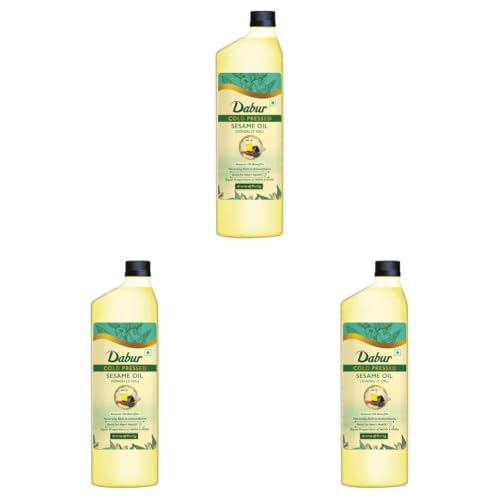 Image of Dabur Cold Pressed Sesame(Gingelly) Oil, 1 L (Pack of 3)