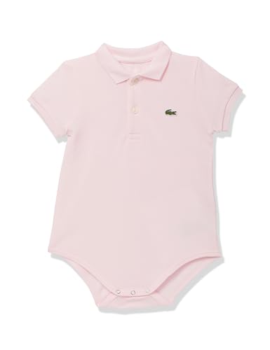 Lacoste Baby Organic Cotton Piqué Bodysuit In Recycled Cardboard Box Set, Light Pink, 18 Months