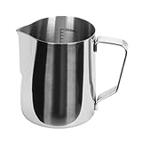  Pichet à Lait,Milk Pitcher Carafes Pichet à mousser le lait et le café expresso, en acier inoxydable, mesure à l\'intérieur du pichet à vapeur, Barista Latte, tasse à mousseur artistique 350/600Ml Déco
