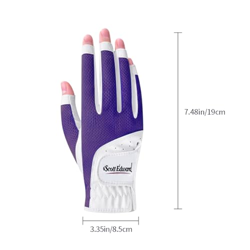 Scott Edward Women's Golf Gloves, Purple, 21, 2 Pack - image 6