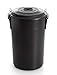 Cubo de basura negro con tapadera. Capacidad 100 Litros. Especial exterior
