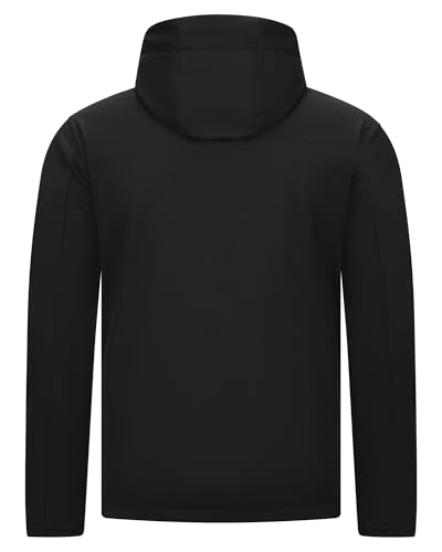 33,000ft Men's Waterproof Softshell Jackets Lightweight Fleece-Lined Running Jacket Breathable Windbreaker Casual Functional Coat with Hood for Cycling, Hiking,Golf - Image 3
