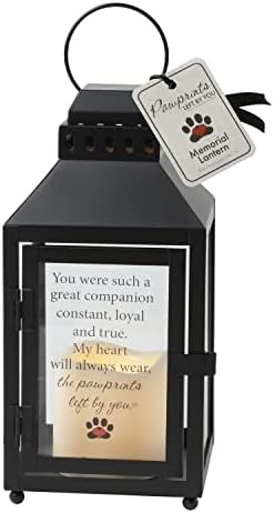 Pawprints Left by You Memorial Gifts Pawprint Left Metal Lantern, Black
