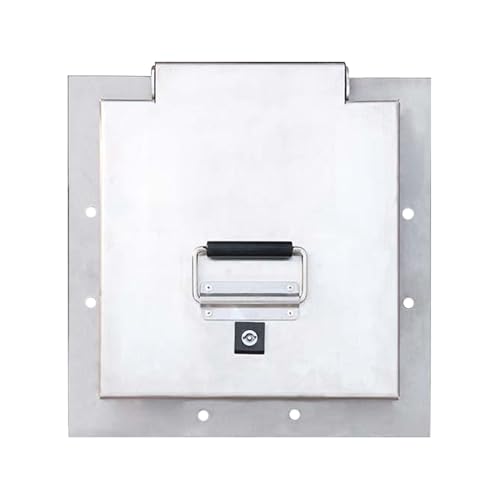Couvercle de regard carré 60x60 cm inox avec trappe verrouillable pour terrasse