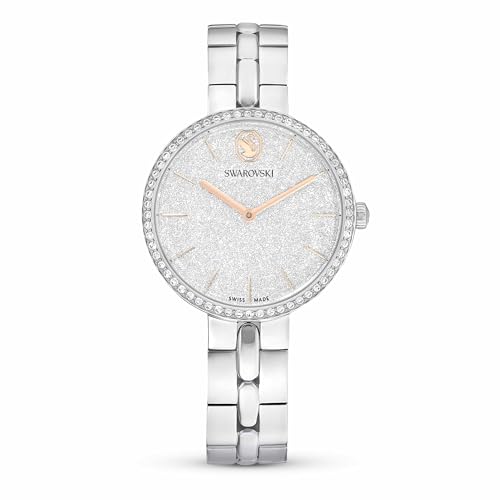 Swarovski Reloj Cosmopolitan, Fabricado en Suiza, Brazalete de Metal, Tono Plateado, Acero Inoxidable