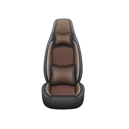 Housses de siège auto cuir premium 9 pièces noir et café adaptées pour VW Polo 9n3 universel