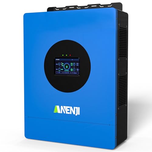 Image of Aninerel 6000W Hybrid Solar Inverter 48V DC to 120V AC, Pure Sine Wave, Built-in 120A MPPT Controller, 99.9% Efficiency, Solar & Generator Input, Dustproof, for Home Backup RV Off-Grid