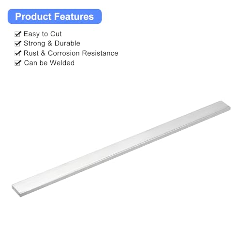 Image of uxcell Square Aluminum Flat Bar, 2Pcs 1 /4 inch Thick 0.8 inch Width 12 inch Length Square Aluminum Bar 6061 Aluminum Flat Plate, 5 x 20 x 305mm T6511 Solid New Mill Stock for Industrial Building