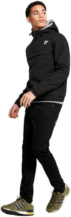 ELEVEN DEGREES Chaqueta con capucha suave – Negra (L)