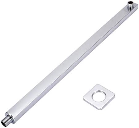 1set 60cm 24" Copper Wall Mounted Shower Extension Arm Silver Chrome Shower Arm Set for Rain Shower Head Bathroom Accessories