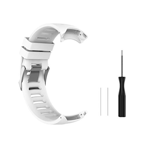 Huwokxix Correa Compatible con Garmin Forerunner 610,Ajustable Silicona Deportiva Band Repuesto Pulsera para Garmin Forerunner 610 (Blanco)
