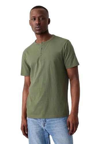 GAP Mens Short Sleeve Everyday Soft Henley Walden Green XS