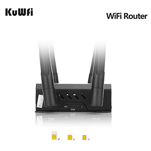 Kuwfi 300Mbps 3G 4G Lte Car Wifi Wireless Router Extender Strong Signal Car Wifi Routers With Usb Port Sim Card Slot With External Antennas For Usa/Canada/Mexico Sim Card #TOP6