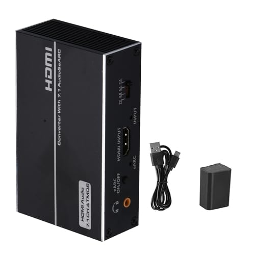 4K@120Hz EARC Audio Extractor, Converter Sound Bar HDMI 2.0 AUX Audio Adapter Splitter Converter