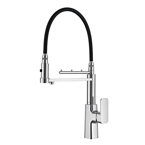 CWZZWS Grifo de Cocina de 3 vías para el Sistema de Agua de Filtro, grifos de Cocina Chapado Cromado Grifo Giratorio latón 3 en 1 Pelaje de Fregadero de Cocina