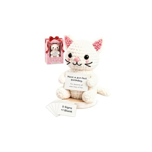 CenciTech Crochet Emotional Support Gift for Cat Lovers with Cute Signs