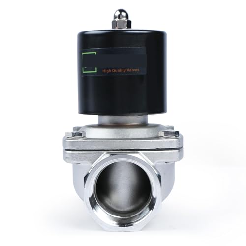 Électrovanne 12V acier inoxydable normalement fermée de 5,1 cm pour eau - 2
