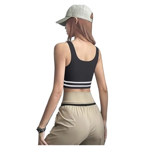 Brassière sport à rayures sexy et résistante aux chocs pour femme
