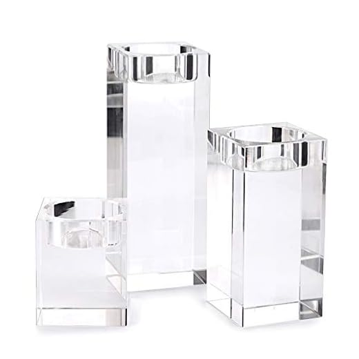 OwnMy Crystal Candle Holders Set of 3, Crystal Tea Light Candle Holders Crystal Votive Candlestick Holders, Glass Candle Stand Candle Centerpieces for Home Decoration for Wedding, 6x5cm-10x5cm-14x5cm