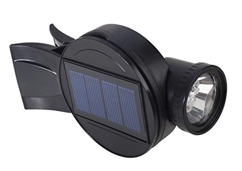 Preisvergleich Produktbild LED LOVERS LED Außenleuchte solarbetrieben Schwarz, Solarstrahler für den Garten oder Terrasse mit Klemme, Gartenlicht Beleuchtung mit 12 LED Leuchten weiß, 4,5 V