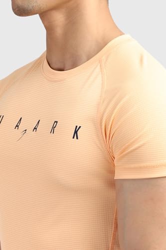 Image of FUAARK Men's Round Neck Slim fit Gym & Active wear Sports T-Shirt for Workout & Casual Wear Peach