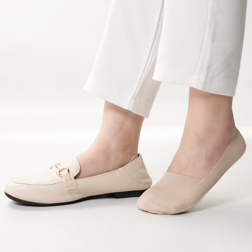 Image of No Show Socks for Women, Non Slip Nylon Thin Footies Invisible Silky Low Liner Socks for Loafers Flats 6 Pairs