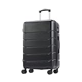NEWBULIG 24 Inch Carry on Luggage, Lightweight Expandable Rolling Suit Case with TSA Lock, Hard Shell ABS Suitcase with Double Spinner Wheels, Black