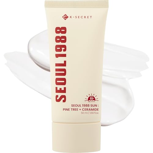KSECRET Seoul 1988 Sun Crema Solar Facial SPF 50 con Extracto de Pino y Ceramidas – Alta Protección UV, Hidratante, Textura Ligera, 50 ml