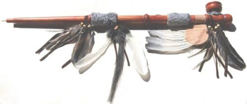 Fair Trade 52Cm Peace Pipe Hand Carved Native American Indian Inspired Wing