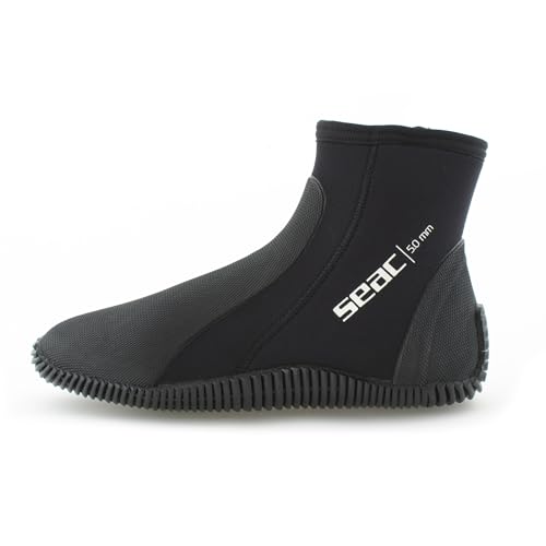 SEAC Regular 5 mm Premium Neopren-Nassanzug Stiefel mit rutschfreier Sohle und Seitenreißverschluss
