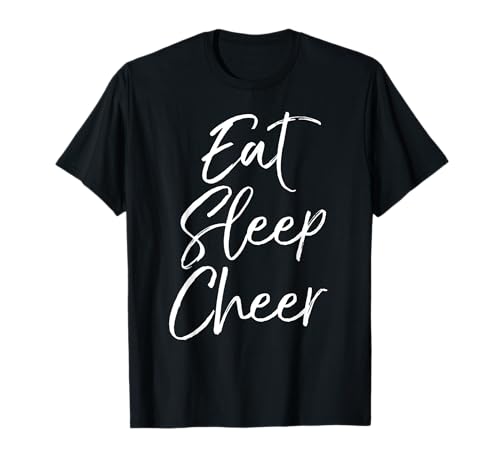 Cute Cheerleading Gift for Cheerleader Girls Eat Sleep Cheer Camiseta