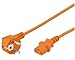 Produktbild Kab24® Stromkabel Netzkabel Powerkabel (5m, orange Schutzkontakstecker gewinkelt auf Kaltgerätebuchse gerade)