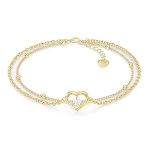 SERASAR Premium Anklets Women | 925 Sterling Silver | 18 Carat Real Gold Plating | Adjustable Length | Four Colors | Jewelry Box Included