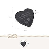 Haustier Gedenkstein mit Spruch & Pfoten: Grabschmuck Tier, Schiefer Grabdeko Hund & Katze, Deko Wetterfest Grab, Trauerstein Friedhof & Garten, Herz Grabdekoration, Trauerschmuck Klein, 12 x 12 cm