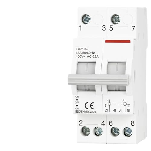 Interrupteur de sectionnement 2P 63A double alimentation rail DIN MTS - 3
