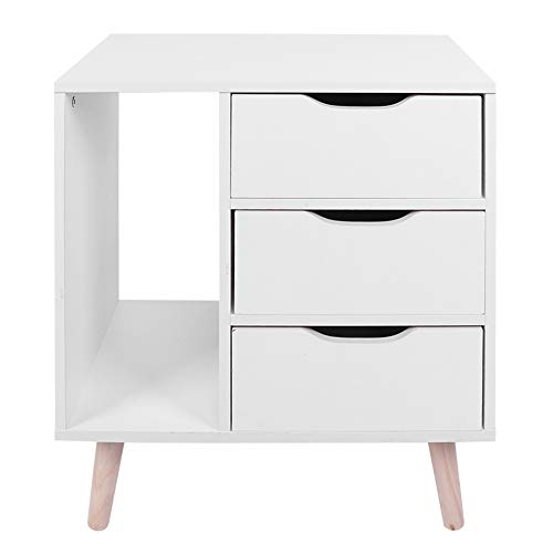 Table de chevet avec tiroirs de rangement GLOGLOW en panneaux de particules - 7