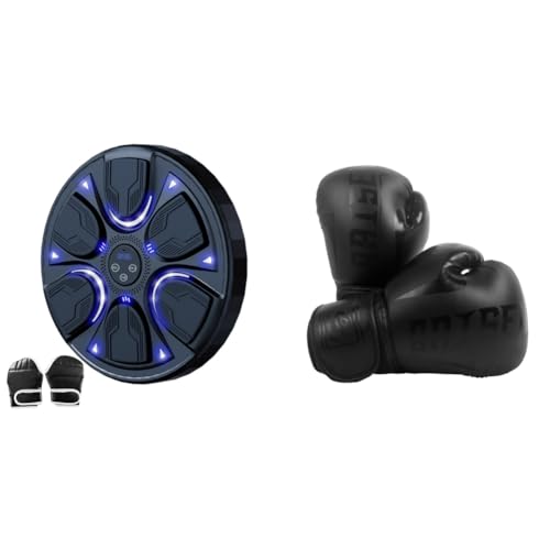 Ruiteh Macchina da boxe per musica elettronica montata a parete, macchina da boxe musicale intelligente, bersaglio da muro per boxe digitale per allenamento di agilità, macchina per esercizi con bers