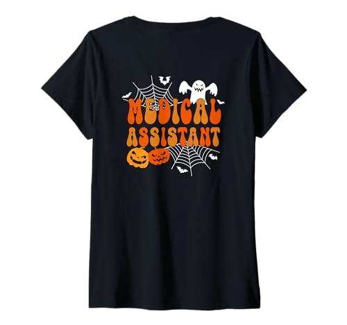 Mujer Asistente Médico Halloween MA CMA Asistente de enfermería Camiseta Cuello V