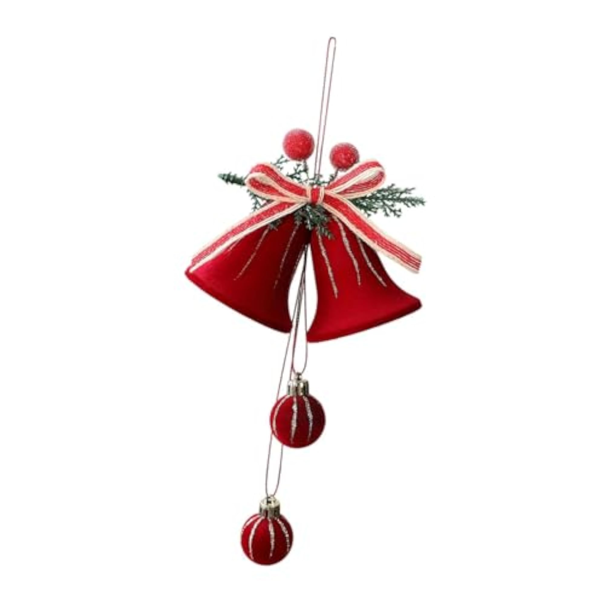 Christmas Flocking Ornament Tree Hanging Ornament Bell Medium