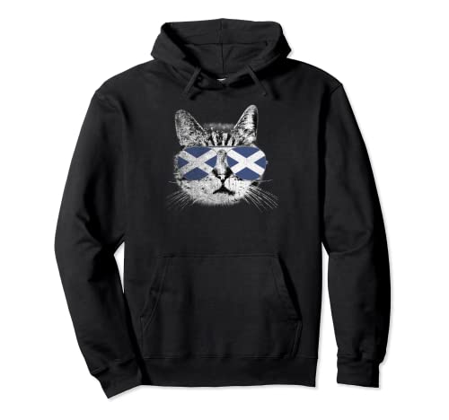 Scottish Scotland Flag Country Roots Cat Lover Pride Gift Sweat à Capuche