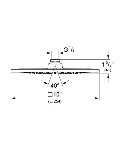 Grohe 27285000 Rainshower F-Series 1-Spray 10 In. Showerhead, Starlight Chrome #TOP1
