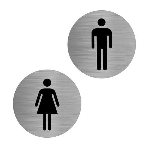 HENGBIRD Panneau WC autocollant - Diamètre : 75 mm - 100 % aluminium - Pour homme et femme -...