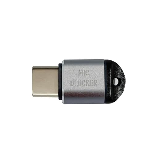 huaxi USB C Microphone Blocker, Anti-Hacker Listening & Privacy Protection,Type-C Mic Signal Jammer for iPhone 16/15/Pro/Max, iPad Pro/Air/Mini, MacBook, Laptop, PC(Silver)