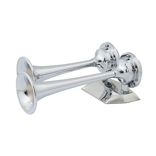 12V Chrome Plated Dual Trumpet Mini Air Horn
