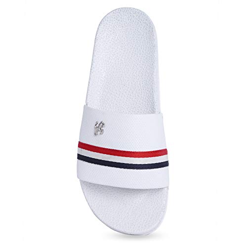Image of PERY-PAO Mens Stylish Sliders White, Red, Black, Grey, Sky Blue Boys Slippers