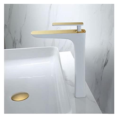 Grifo de lavabo alto con control de agua fría y caliente en latón macizo antioxidante 2