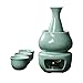 Zestaw Sake Z Podgrzewaczem, Tradycyjny Ceramiczny Zestaw Hot Saki 7-Częściowy, W Tym 1 Szt. Piec Na Świece, 1 Szt. Kubek Do Podgrzewania, 1 Szt. Garnek Do Sake I 4 Szt. Kubków Do Sake, Zielony (Zielony)