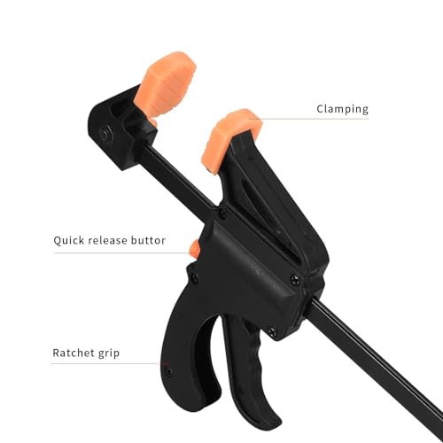 Image of Xfopz 4 Inch Bar Clamps for Woodworking, 2 Pcs Trigger Quick Grip Clamps, One Handed Ratchet Wood Working Clamps, Mini Small Bar Woodworking Clamps for Wood Gluing Crafts