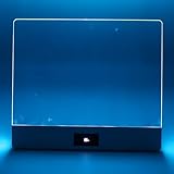 LED Drawing Message Note Board - Rechargeable 16” Light Up Doodle Art Note Pad, 8 Color Glow Acrylic Dry Erase Writing Board with 7 Markers, Soft Cloth, Hanging Chain, Birthday Gift Toy for Girls Boys